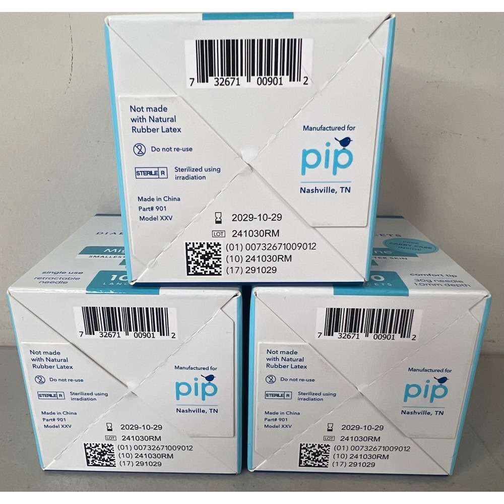 LOT of 300 Pip Mighty Fine All-in-One Diabetes 100 Ct 30 G 1.0mm Safety Lancets - Picture 3 of 5